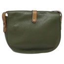 Christian Dior Shoulder Bag Leather Green Gold Auth BA1643-2