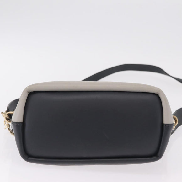 Chloe Bailey Hand Bag Leather 2way Gray Gold Auth BA16432