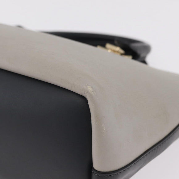 Chloe Bailey Hand Bag Leather 2way Gray Gold Auth BA16432
