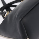 Chloe Bailey Hand Bag Leather 2way Gray Gold Auth BA16432-17