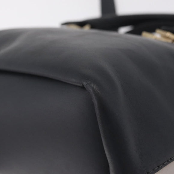 Chloe Bailey Hand Bag Leather 2way Gray Gold Auth BA16432