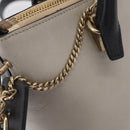 Chloe Bailey Hand Bag Leather 2way Gray Gold Auth BA16432-19
