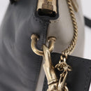 Chloe Bailey Hand Bag Leather 2way Gray Gold Auth BA16432-20