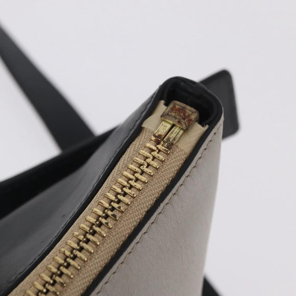 Chloe Bailey Hand Bag Leather 2way Gray Gold Auth BA16432
