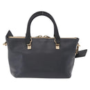 Chloe Bailey Hand Bag Leather 2way Gray Gold Auth BA16432-2