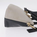 Chloe Bailey Hand Bag Leather 2way Gray Gold Auth BA16432-3