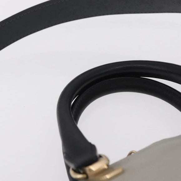 Chloe Bailey Hand Bag Leather 2way Gray Gold Auth BA16432