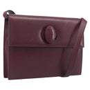 Cartier Must Line Shoulder Bag Leather Bordeaux Gold Auth BA16433-1