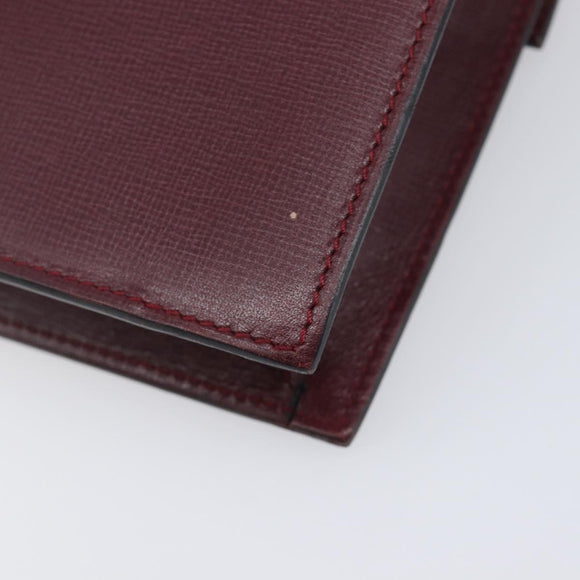 Cartier Must Line Shoulder Bag Leather Bordeaux Gold Auth BA16433