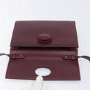 Cartier Must Line Shoulder Bag Leather Bordeaux Gold Auth BA16433-19