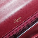 Cartier Must Line Shoulder Bag Leather Bordeaux Gold Auth BA16433-20