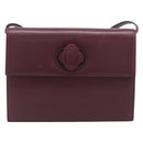 Cartier Must Line Shoulder Bag Leather Bordeaux Gold Auth BA16433-13