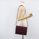 Cartier Must Line Shoulder Bag Leather Bordeaux Gold Auth BA16433-26