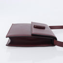 Cartier Must Line Shoulder Bag Leather Bordeaux Gold Auth BA16433-3