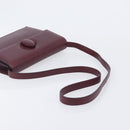 Cartier Must Line Shoulder Bag Leather Bordeaux Gold Auth BA16433-7