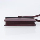Cartier Must Line Shoulder Bag Leather Bordeaux Gold Auth BA16433-5
