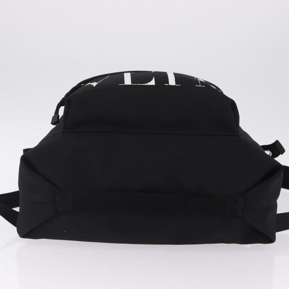 Valentino Backpack Canvas Black Silver Auth BA16435A