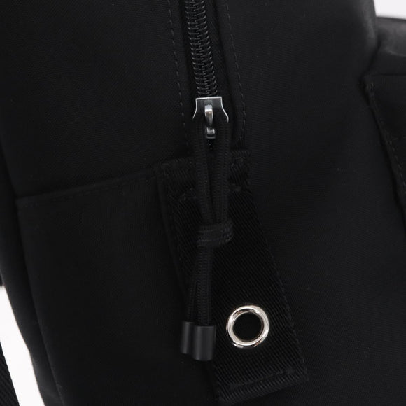 Valentino Backpack Canvas Black Silver Auth BA16435A