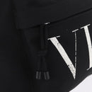Valentino Backpack Canvas Black Silver Auth BA16435A-20