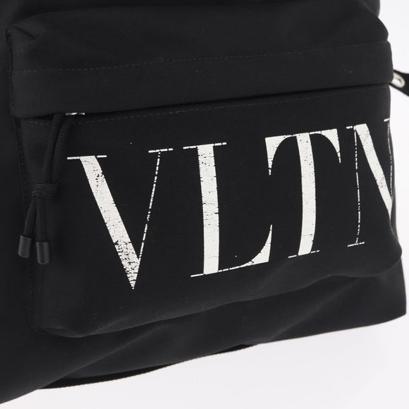 Valentino Backpack Canvas Black Silver Auth BA16435A