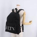 Valentino Backpack Canvas Black Silver Auth BA16435A-28
