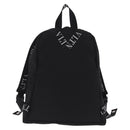 Valentino Backpack Canvas Black Silver Auth BA16435A-3