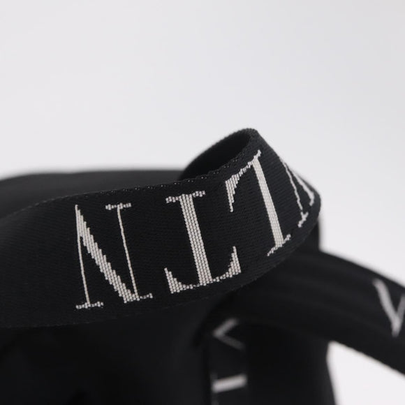 Valentino Backpack Canvas Black Silver Auth BA16435A