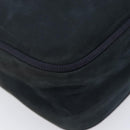 Salvatore Ferragamo Vala Shoulder Bag Suede Black Gold Auth BA16436-13
