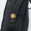 Salvatore Ferragamo Vala Shoulder Bag Suede Black Gold Auth BA16436-14