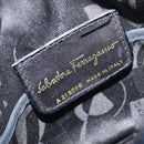Salvatore Ferragamo Vala Shoulder Bag Suede Black Gold Auth BA16436-17