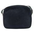 Salvatore Ferragamo Vala Shoulder Bag Suede Black Gold Auth BA16436-3