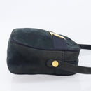 Salvatore Ferragamo Vala Shoulder Bag Suede Black Gold Auth BA16436-4