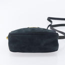 Salvatore Ferragamo Vala Shoulder Bag Suede Black Gold Auth BA16436-9