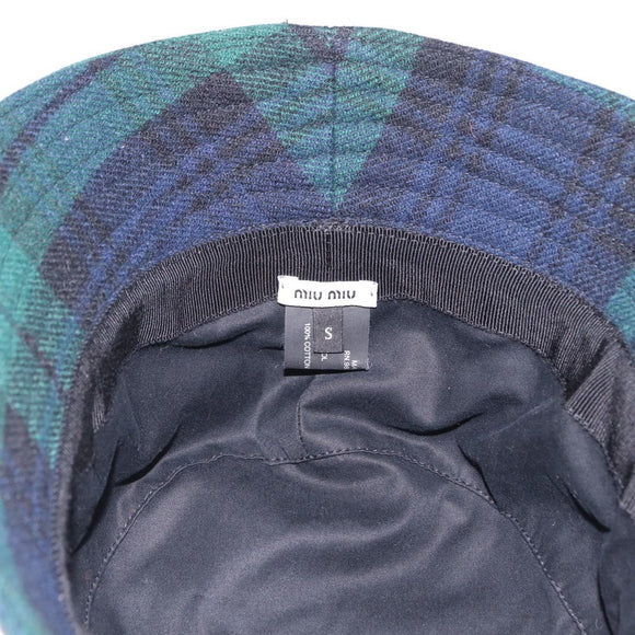 Miu Miu Bucket Hat Wool S Blue Green Auth BA16439V