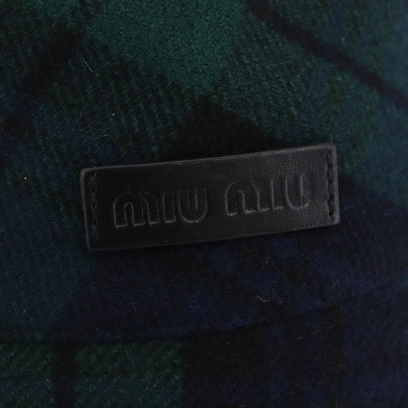 Miu Miu Bucket Hat Wool S Blue Green Auth BA16439V