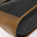 Christian Dior Honeycomb Canvas Shoulder Bag PVC Leather Black gold Auth BA1644-14