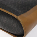 Christian Dior Honeycomb Canvas Shoulder Bag PVC Leather Black gold Auth BA1644-15