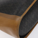 Christian Dior Honeycomb Canvas Shoulder Bag PVC Leather Black gold Auth BA1644-16