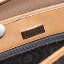 Christian Dior Honeycomb Canvas Shoulder Bag PVC Leather Black gold Auth BA1644-11