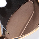 Christian Dior Honeycomb Canvas Shoulder Bag PVC Leather Black gold Auth BA1644-12