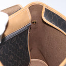 Christian Dior Honeycomb Canvas Shoulder Bag PVC Leather Black gold Auth BA1644-18