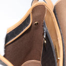 Christian Dior Honeycomb Canvas Shoulder Bag PVC Leather Black gold Auth BA1644-19