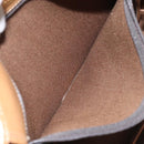 Christian Dior Honeycomb Canvas Shoulder Bag PVC Leather Black gold Auth BA1644-20