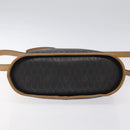 Christian Dior Honeycomb Canvas Shoulder Bag PVC Leather Black gold Auth BA1644-5