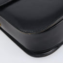 CELINE Horse Carriage Shoulder Bag Leather Black Gold Auth BA16440-16
