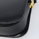 CELINE Horse Carriage Shoulder Bag Leather Black Gold Auth BA16440-17