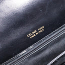 CELINE Horse Carriage Shoulder Bag Leather Black Gold Auth BA16440-21