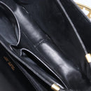 CELINE Horse Carriage Shoulder Bag Leather Black Gold Auth BA16440-11