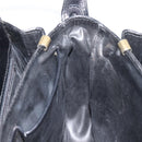 CELINE Horse Carriage Shoulder Bag Leather Black Gold Auth BA16440-22