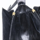 CELINE Horse Carriage Shoulder Bag Leather Black Gold Auth BA16440-23